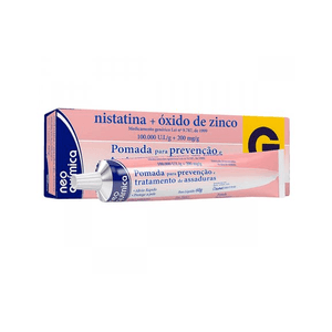 Nistatina + Óxido de Zinco 100000UI/g + 200mg/g Pomada Dermatológica   Bisnaga com 60g