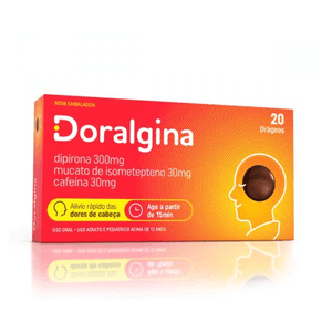 Doralgina 30 + 300 + 30mg - Caixa com 20 Drágeas