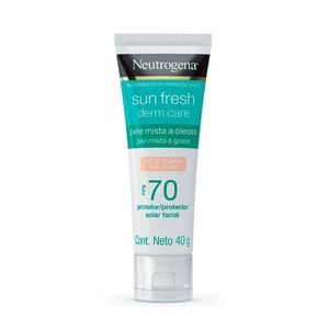 Protetor Solar Facial FPS70 Neutrogena Sun Fresh Derm Care Cor Clara 40G