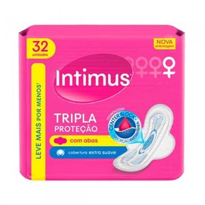 Absorvente Intimus Gel Tripla Protecao Suave Com Abas, 32 Unidades