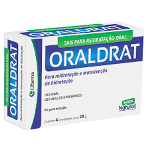 Oraldrat sais para reidratação oral sabor natural 4 envelopes