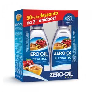 Adoçante Zero Cal Sucralose Kit Com 2 Unidades De 100Ml