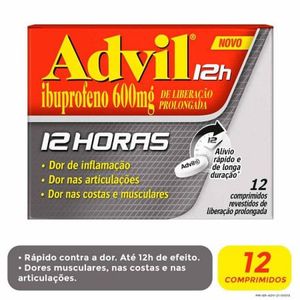 Advil 12H 600mg Comprimido revestido de liberação prolongada - Caixa com 12 Comprimidos