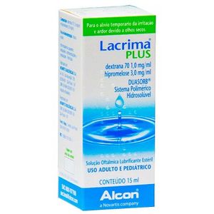 Lacrima Plus 1mg/mL + 3mg/mL Solução Oftálmica   Frasco com 15mL