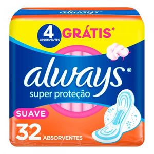 Absorvente Always Super Protecao Suave, Com Abas Com Abas, 32 Unidades