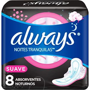 Absorvente Always Noites Tranquilas Suave, Com Abas suave, com abas, leve 8 pague 7