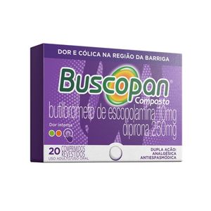 Buscopan Composto 250mg + 10mg   Caixa com 20 Comprimidos Revestidos