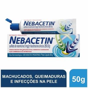 Nebacetin 5MG/G + 250UI/G Pomada dermatológica - Bisnaga com 50 G