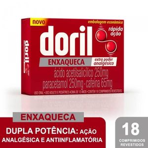 Doril Enxaqueca 250MG + 250MG + 65MG Comprimido revestido - Caixa com 18 Comprimidos