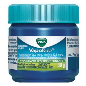 Vick Vaporub 28.2MG/G + 52.6MG/G + 13.3MG/G Unguento - Pote com 30 g