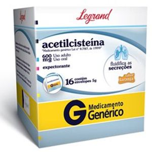 Acetilcisteína 600MG Granulado - 16 Envelopes com 5 g