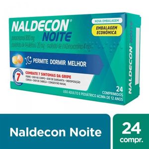 Naldecon Noite 800MG + 20MG + 4MG Comprimido - Caixa com 24 Comprimidos