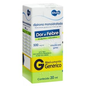 Dipirona Sódica 500MG/ML Solução oral (gotas) - Frasco com 20 mL