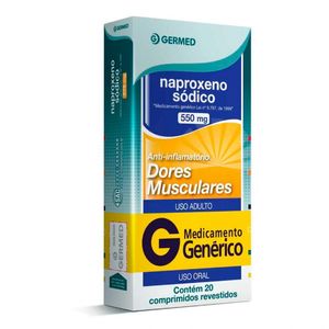 Naproxeno Sódico 550MG Comprimido revestido - Caixa com 20 Comprimidos