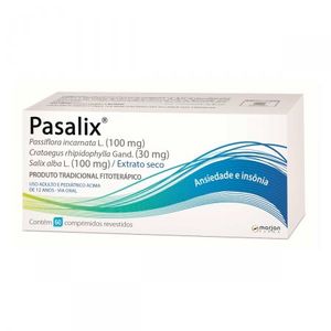 Pasalix 100mg + 30mg + 100mg, caixa com 60 comprimidos revestidos