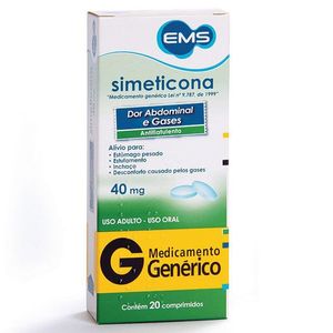 Simeticona 40MG Comprimido   20 Comprimidos