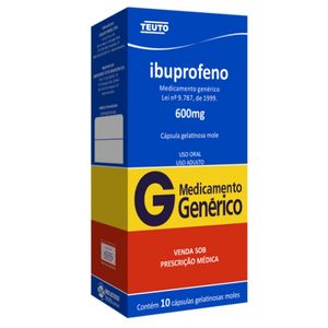 Ibuprofeno Cápsula 600mg, caixa com 10 cápsulas moles