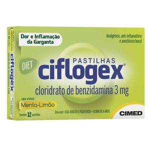 Ciflogex 3mg Pastilha Sabor Menta   Caixa com 12 Pastilhas