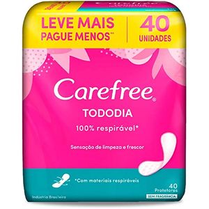 Protetor Diário Carefree Brisa Sem Perfume com 40 Unidades