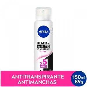 Desodorante Feminino Nivea Invisible For Black & White clear, aerosol, 1 unidade com 150mL