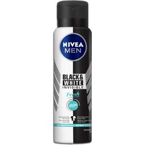 Desodorante Masculino Nivea Men Invisible For Black And White Fresh Aerosol Com 150ml