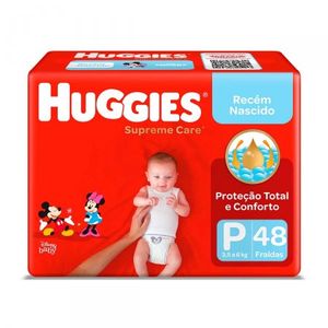 Fralda Huggies Supreme Care, Tamanho P Pacote com 48 unidades