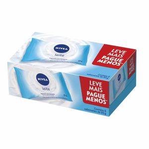 Sabonete Hidratante Nivea Leite Barra Com 6 Unidades de 85g Leve Pague