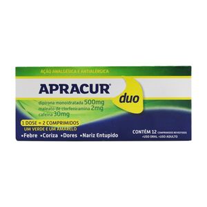 Apracur Duo 250 + 30 + 250 + 2mg - 12 Comprimidos Revestidos