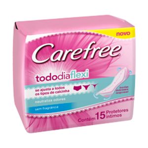 Protetor Diario Carefree Tododia Flexi com 15 unidades