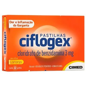 Ciflogex 3MG Pastilha Sabor Laranja   Caixa com 12 Pastilhas