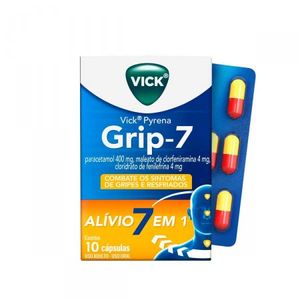 Vick Pyrena Grip-7 4mg + 400mg + 4mg Cápsula gelatinosa dura - Caixa com 10 Cápsulas