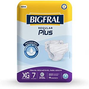 Fralda Descartável Adulto Bigfral Regular Plus Xg Pacote 7 Unidades