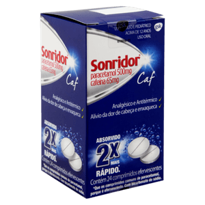 Sonridor Caf 65mg + 500mg Comprimido Efervescente - Blíster com 2 Comprimidos