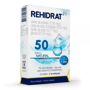 Rehidrat 50 Pó para solução oral Sabor Natural   4 Envelopes com 7.34 g