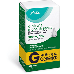 Dipirona Sódica 500MG/ML Solução oral (gotas) - Frasco com 20 mL