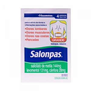 Salonpas Adesivo 144MG + 131MG + 28.4MG Adesivo transdérmico - Caixa com 4 Adesivos