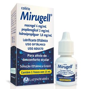 Mirugell 4 + 3 + 1,8mg/mL Solução oftálmica - Frasco com 15 mL