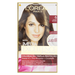 Kit Coloração Creme 6 Louro Escuro Loréal Paris Imédia Excellence