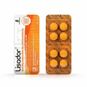 Lisador 10mg + 500mg + 5mg Comprimido Simples - Blíster com 8 Comprimidos