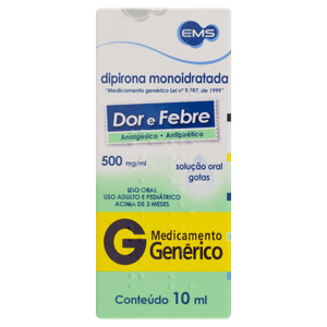 Dipirona 500mg/mL Solução Oral (Gotas) - Frasco com 10mL