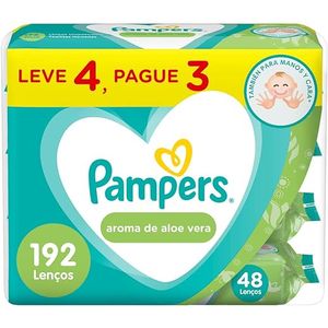 Kit Lenços Umedecidos Pampers Aroma de Aloe Vera 192 Unidades