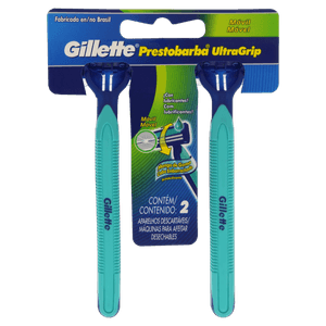 Prestobarba Ultragrip Barbeador Masculino Pele Sensivel Cabeca Movel 2 Unidades