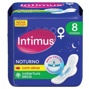 Absorvente Intimus Gel Noturno Cobertura Seca com 8 unidades