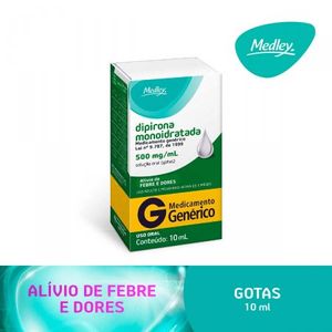 Dipirona Sódica 500MG/ML Solução oral (gotas) - Frasco com 10 mL