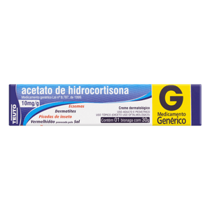 Acetato de Hidrocortisona 10MG/G Creme dermatológico - Bisnaga com 30 g