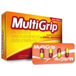 Multigrip 4MG + 4MG + 400MG Caixa com 4 Cápsulas gelatinosas duras