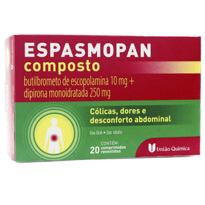 Espasmopan Composto 250mg + 10mg Comprimido Revestido - Caixa com 20 Comprimidos