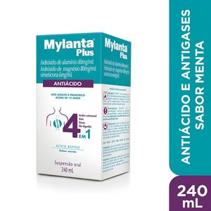 Mylanta Plus 6mg/mL + 80mg/mL + 80mg/mL Suspensão Oral Sabor Menta - Frasco com 240mL