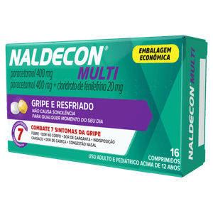 Naldecon Multi 800mg + 20mg - Caixa com 16 Comprimidos