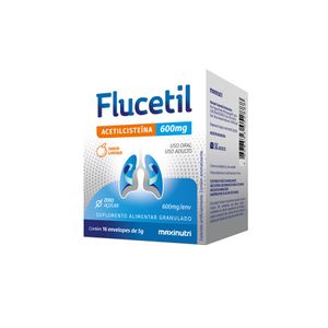 Flucetil 600mg Granulado Sabor Laranja - Caixa com 16 Envelopes